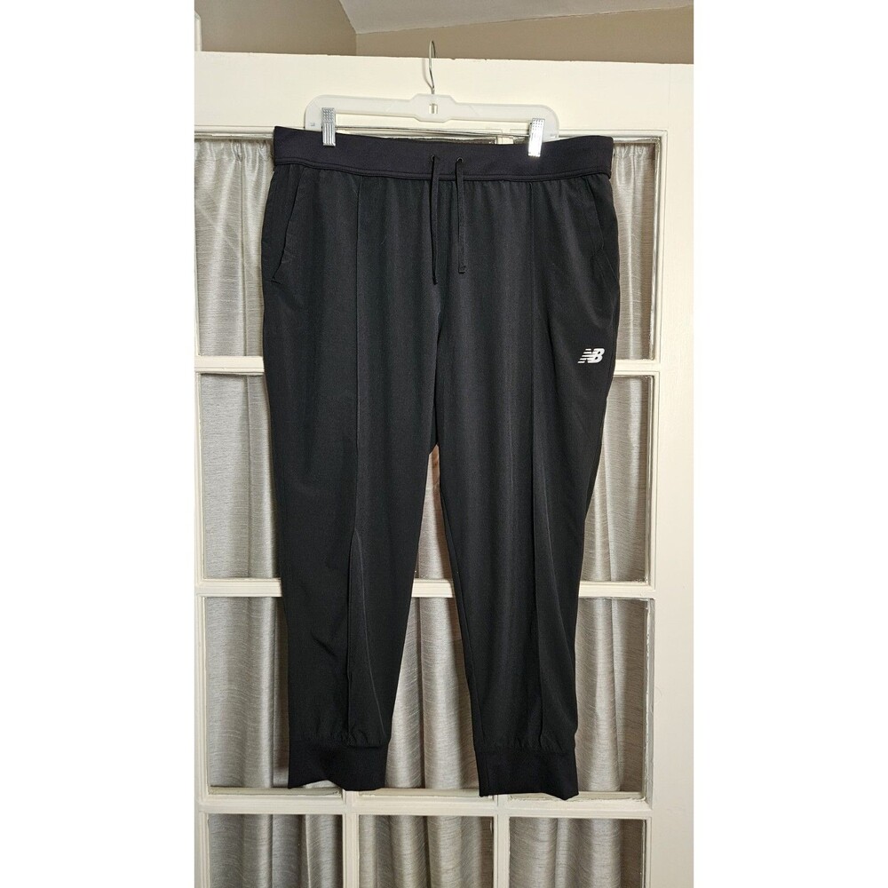 New Balance Womens XL NB Dry Black Pintuck Track Jogger Pants Drawstring
